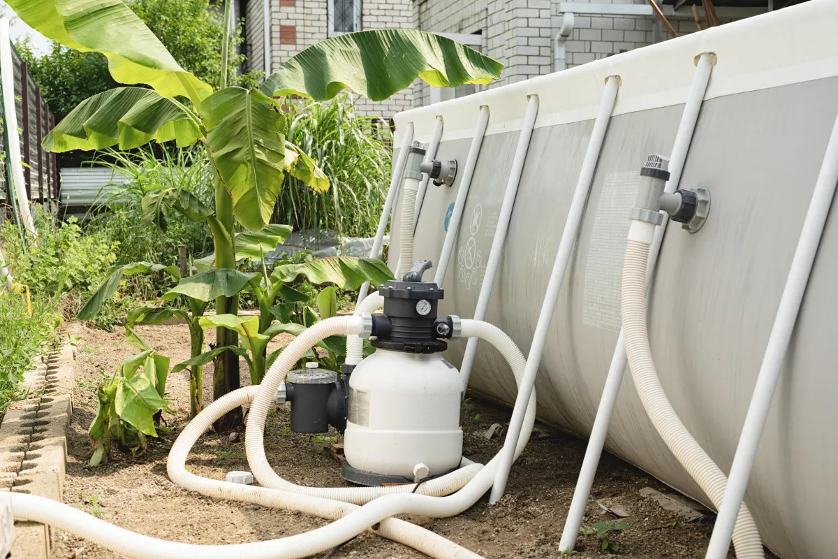 Residential outdoor water and pump equipment
